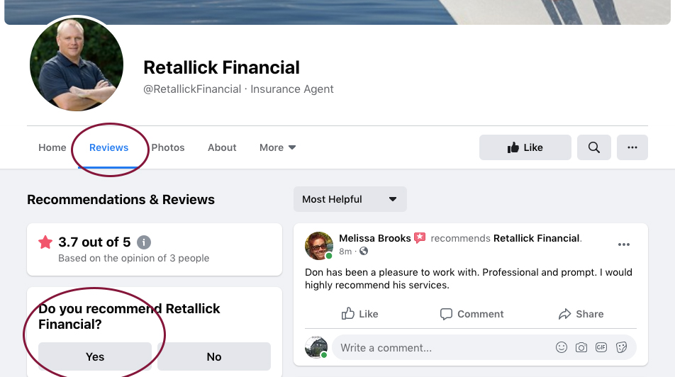 how to leave a facebook review